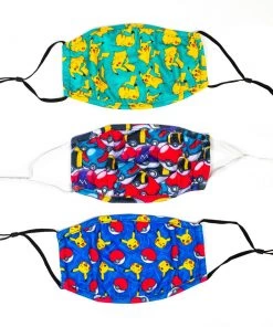 Bioworld Pokemon 3 Pack Adjustable Face Covers