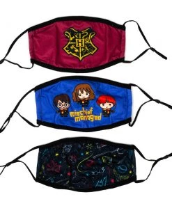 Bioworld Harry Potter 3 Pack Adjustable Face Covers Movies