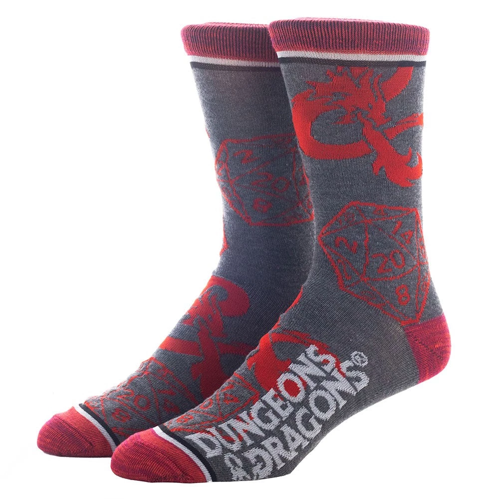 Bioworld Dungeons & Dragons 3 Pair Pack Crew Socks 4 Bioworld Dungeons & Dragons 3 Pair Pack Crew Socks