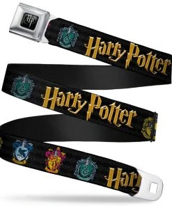 Buckle-Down Harry Potter Fantasy Movie Series Hogwarts Crest Web Seatbelt Buckle Belt Movies