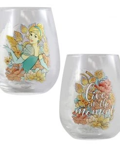 Bioworld Disney Princess 18 Oz. Contour Glass - Set Of 4