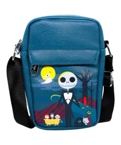 Buckle-Down NBC Stylized Jack Cementery Scene Blues - Women's Crossdody Wallet