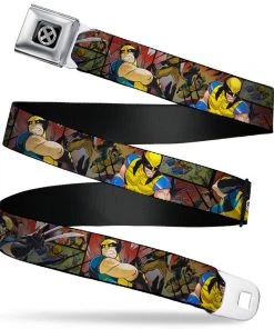 Buckle-Down X-Men Wolverine 3-Action Poses Icon Full Color Seat Belt Buckle Belt