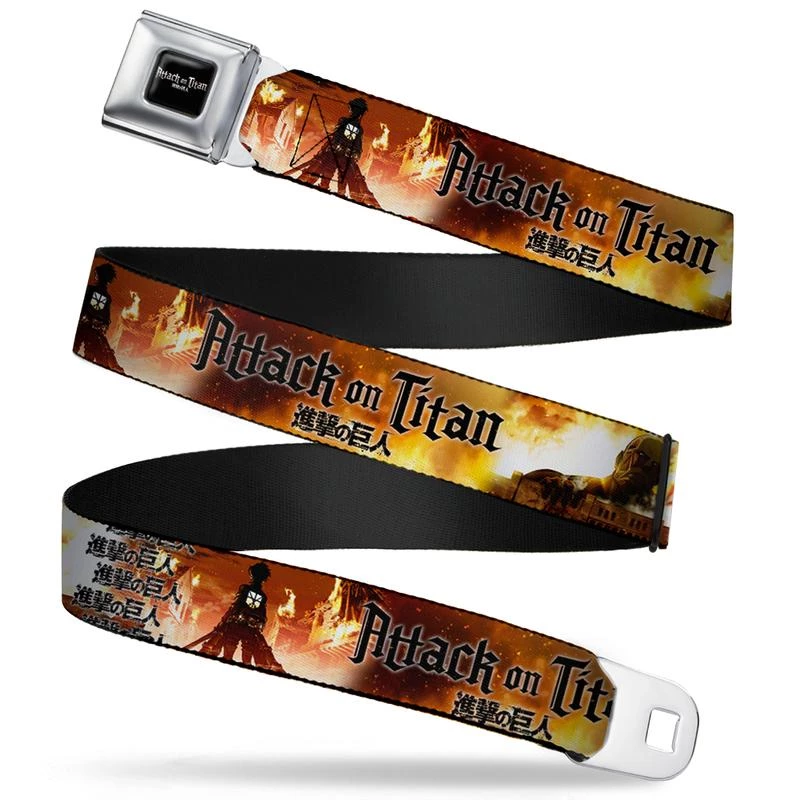 Buckle-Down Attack On Titan Logo Full Color Black/White/Red Seatbelt Buckle Belt Anime 3 Buckle-Down Attack On Titan Logo Full Color Black/White/Red Seatbelt Buckle Belt Anime
