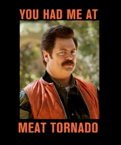 T-Line Parks And Recreation - Meat Tornado Adult Fitted T-Shirt TV Series