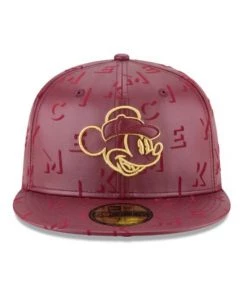 New Era Disney Mickey Mouse Leather Red 59Fifty Hat