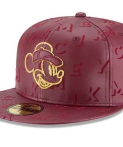 New Era Disney Mickey Mouse Leather Red 59Fifty Hat