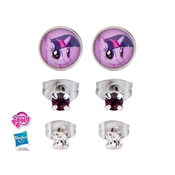 Body Vibe Disney My Little Pony Twilight Sparkle Stud Earrings Set 3 Body Vibe Disney My Little Pony Twilight Sparkle Stud Earrings Set