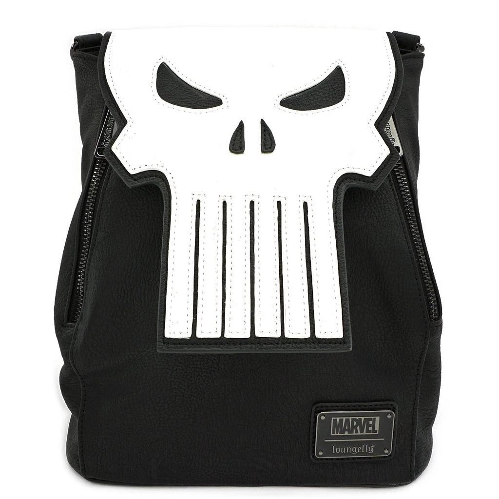 Marvel The Punisher Mini Faux Leather Backpack Loungefly 5 Marvel The Punisher Mini Faux Leather Backpack Loungefly