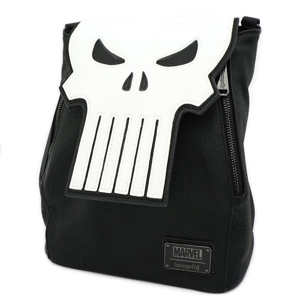 Marvel The Punisher Mini Faux Leather Backpack Loungefly 3 Marvel The Punisher Mini Faux Leather Backpack Loungefly