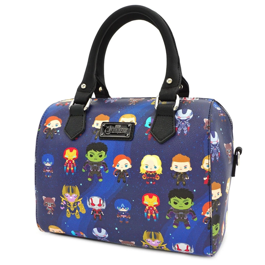 Loungefly Marvel The Avengers Chibi All Over Print Duffle Bag Purse 4 Loungefly Marvel The Avengers Chibi All Over Print Duffle Bag Purse