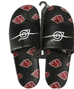 Bioworld Naruto Shippuden Akatsuki Red Cloud Symbol Men’s Sandals Slides