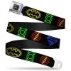 Buckle-Down DC Comics Justice League Neon Symbols Seat Belt Buckle ADULT'S Belt
