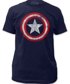 Impact Marvel - Captain America Distressed Logo Adult T-shirt
