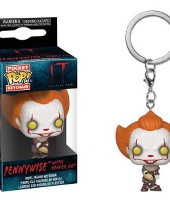 Funko IT Pennywise With Beaver Hat Pocket Pop Mini-Figural Keychain
