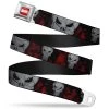 Buckle-Down Punisher Logo Close Up Full Red/Black Seatbelt Buckle Belt