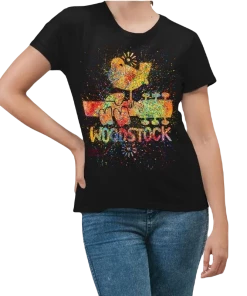 Get Down Art Woodstock - Colorful Splatter Paint Logo On BlackT-Shirt Music
