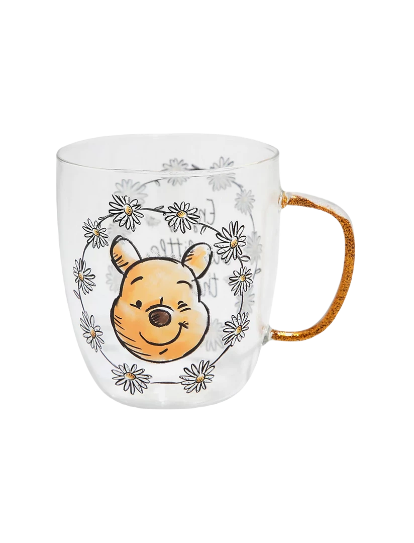 Silver Buffalo Winnie The Pooh Everyone The Little Things 14 Oz Glitter Handle Glass Mug Disney 4 Silver Buffalo Winnie The Pooh Everyone The Little Things 14 Oz Glitter Handle Glass Mug Disney