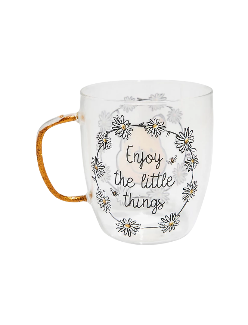 Silver Buffalo Winnie The Pooh Everyone The Little Things 14 Oz Glitter Handle Glass Mug Disney 5 Silver Buffalo Winnie The Pooh Everyone The Little Things 14 Oz Glitter Handle Glass Mug Disney