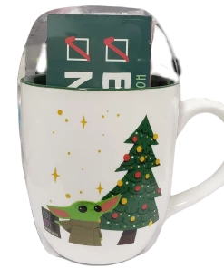 Silver Buffalo Star Wars The Mandalorian Holiday Eat Nap Repeat 18oz Ceramic Mug & 5'' 2.5 X 1.5 Box Sign Set