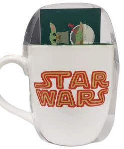 Silver Buffalo Star Wars The Mandalorian Holiday Eat Nap Repeat 18oz Ceramic Mug & 5'' 2.5 X 1.5 Box Sign Set