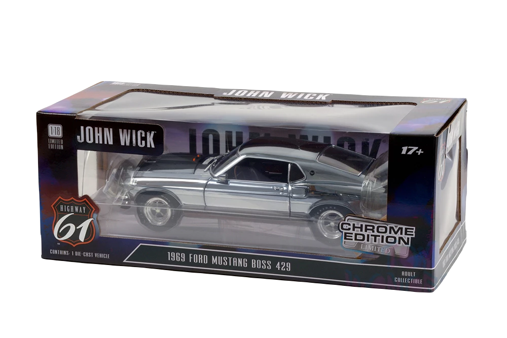 Toy Wonders John Wick Ford Mustang BOSS (1969, 1/18 Scale Diecast Model Car, Chrome) 5 Toy Wonders John Wick Ford Mustang BOSS (1969, 1/18 Scale Diecast Model Car, Chrome)