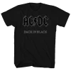 REX Music AC/DC Back Solid In Black Black Adult T-Shirt