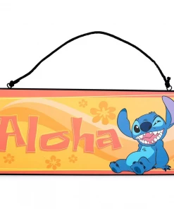 Silver Buffalo Lilo And Stitch Do Not Disturb Aloha 12'' X 5'' Reversible Hanging MDF Sign