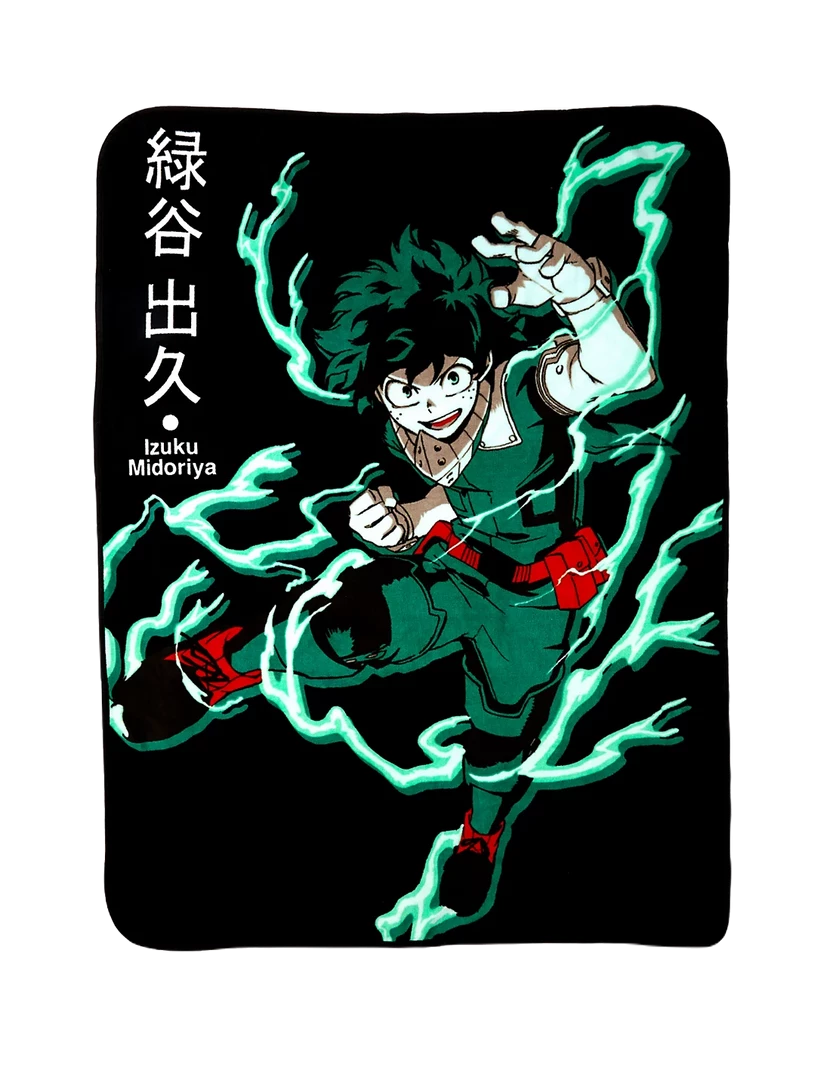 JUST FUNKY My Hero Academia Izuku Midoriya One For All Throw Blanket 3 JUST FUNKY My Hero Academia Izuku Midoriya One For All Throw Blanket