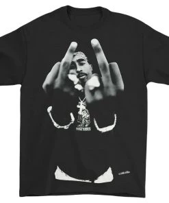 Bravado Tupac Black & White Middle Finger Jumbo T-shirt Music