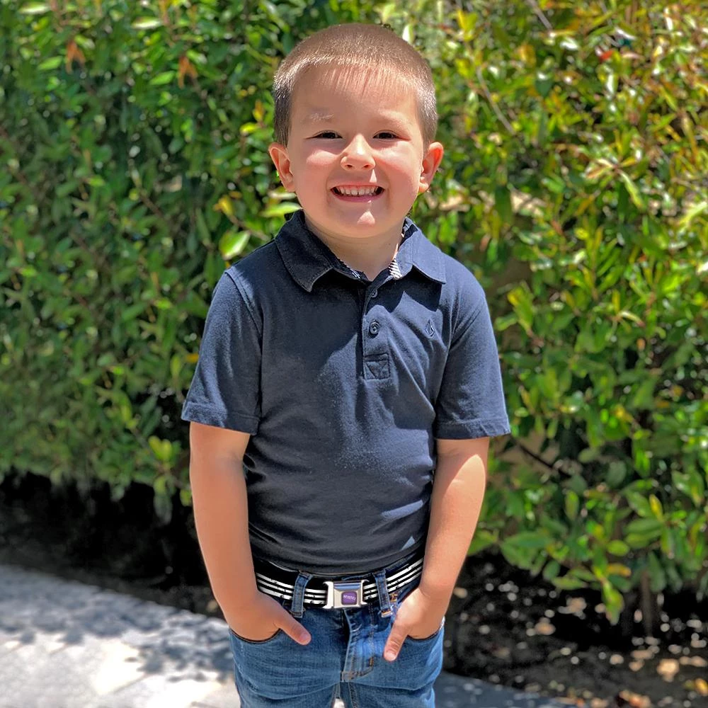 Buckle-Down Beetlejuice Text Logo Full Color Purple/White Suit Striping Black Seatbelt Belt 6 Buckle-Down Beetlejuice Text Logo Full Color Purple/White Suit Striping Black Seatbelt Belt