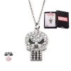 Body Vibe Punisher Clear Gem Skull With Gems Pendant Necklace Disney