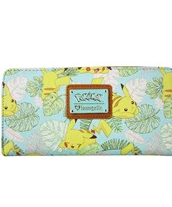Loungefly X Pokemon Pikachu Leaves Mint Zip-Around Wallet
