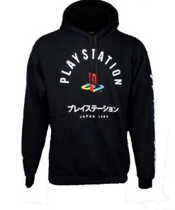 Ripple Junction Playstation Adult Unisex Vintage Logo Pull Over Fleece Hoodie Video Games