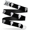 Buckle-Down Punisher Logo3 Full Color Black/White Seatbelt Belt