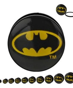 Body Vibe DC Comics Screw Fit Acrylic Plug With Batman Logo Fronts