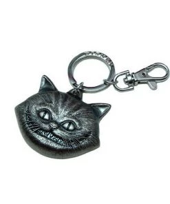 Monogram Alice In Wonderland Disney Cheshire Cat Pewter Keychain