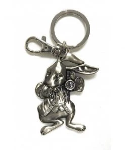 Monogram Alice In Wonderland - Rabbit Pewter Key Ring