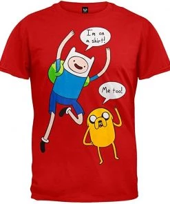 Bioworld Adventure Time Finn And Jake I'm On A Shirt Bubbles Red T-Shirt Tee