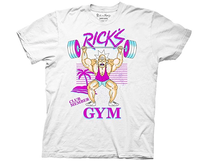 Ripple Junction Rick And Morty - Ricks Gym Neon Beach Adult Fitted T-Shirt