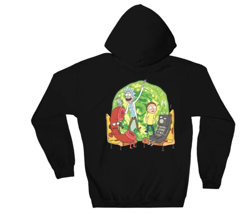 Ripple Junction Rick And Morty Pizza Portal Pull Over Fleece Hoodie TV Series 4 Ripple Junction Rick And Morty Pizza Portal Pull Over Fleece Hoodie TV Series