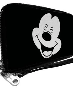 Buckle-Down Mickey Mouse Smiling Face Black And White Women Wallet Disney