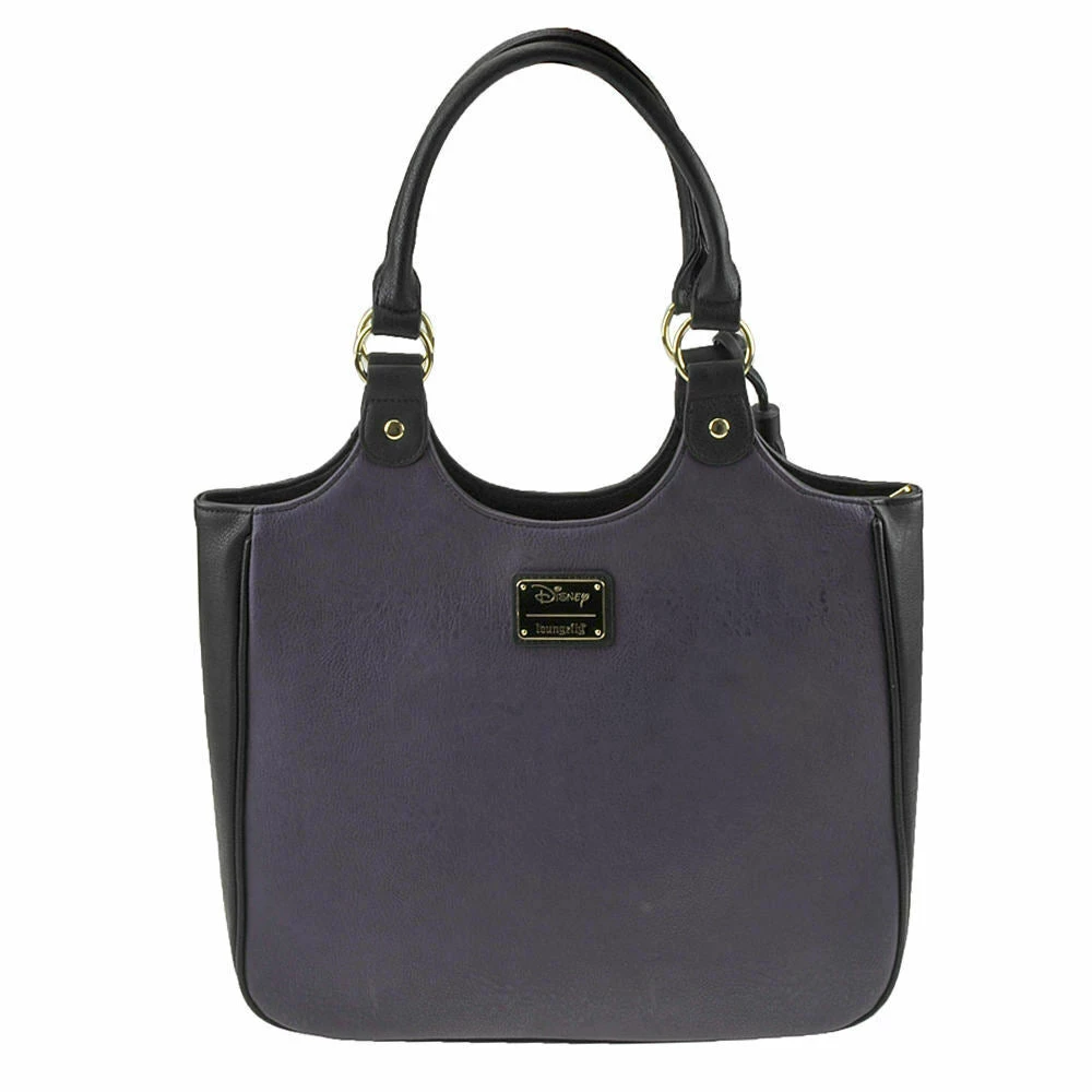 Loungefly Disney Maleficent Face Black/Purple Tote Bag 4 Loungefly Disney Maleficent Face Black/Purple Tote Bag