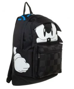 Bioworld Sonic The Hedgehog Black And Grey Big Face Backpack Anime