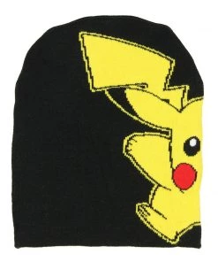 Bioworld Pokemon Pikachu And Poke Ball Black Beanie Anime
