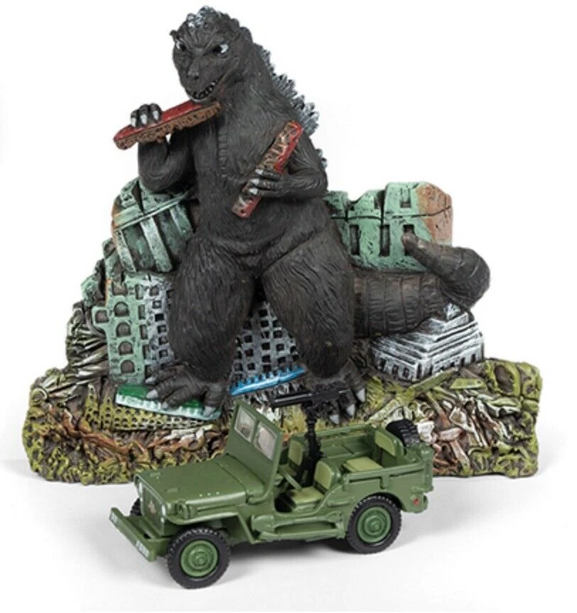 Toy Wonders Godzilla Façade W/Willys MB Jeep - Japan Police Reserve Corps (1/64 Scale Diecast Model Car, Green) 4 Toy Wonders Godzilla Façade W/Willys MB Jeep - Japan Police Reserve Corps (1/64 Scale Diecast Model Car, Green)