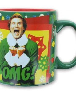 Silver Buffalo Elf Movie OMG Santa 20oz Jumbo Ceramic Coffee Mug