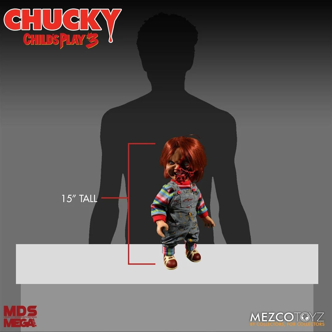 Mezco Child's Play 3: Talking Pizza Face Chucky Doll 4 Mezco Child's Play 3: Talking Pizza Face Chucky Doll
