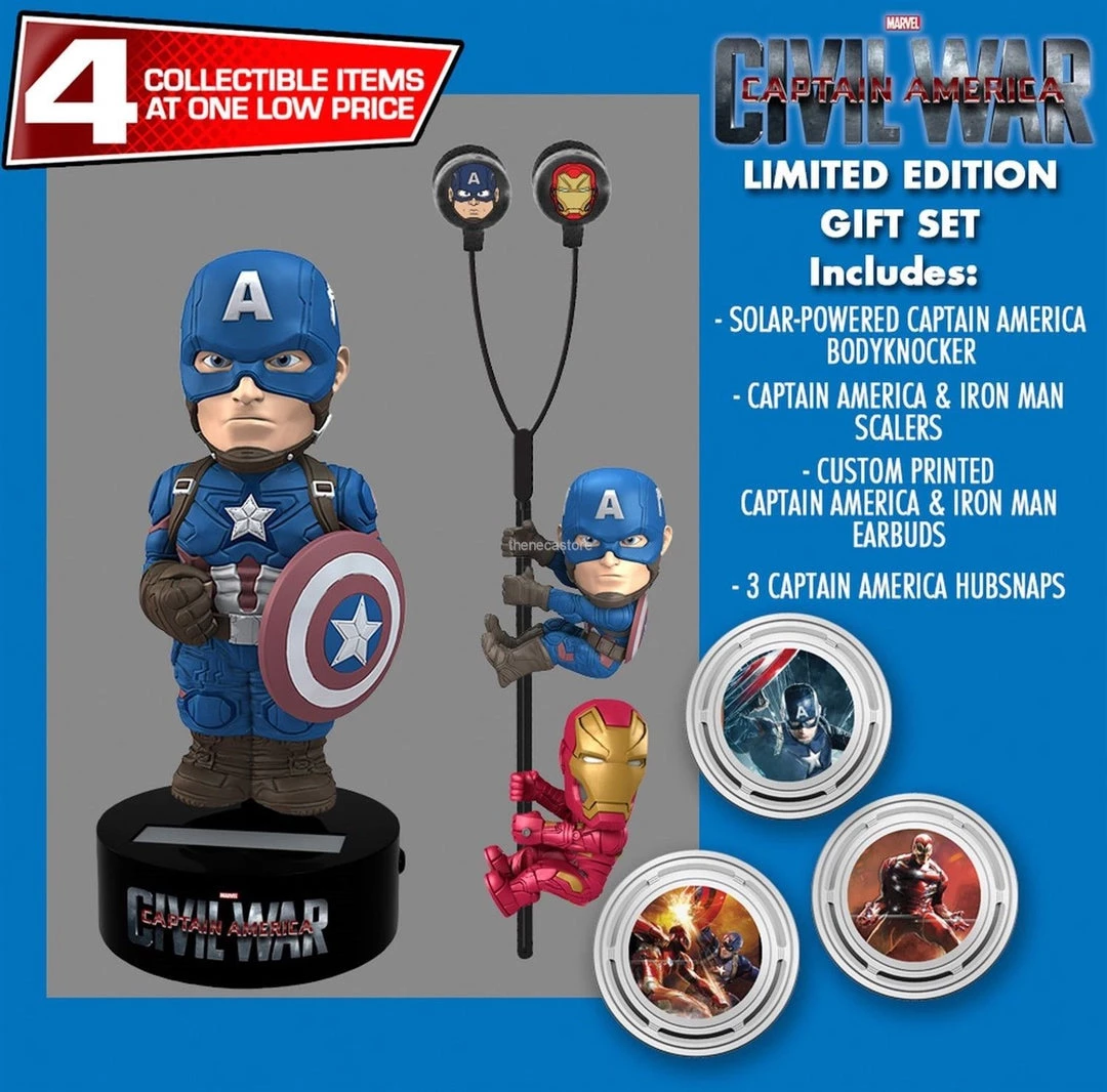 NECA Marvel - Captain America Gift Set - Scalers Hubsnaps Body Knocker & Earbuds 4 NECA Marvel - Captain America Gift Set - Scalers Hubsnaps Body Knocker & Earbuds