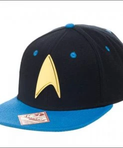 Bioworld Movies Star Trek Enterprise Science Metal Logo Black/Blue Snapback Cap Baseball Hat